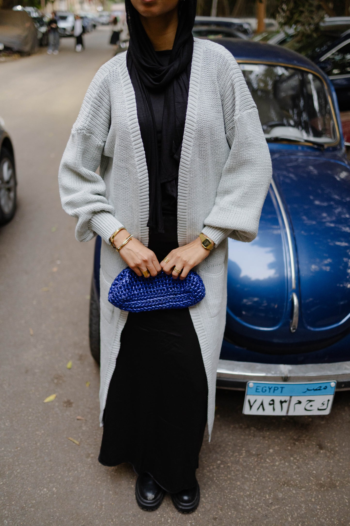 The knit cardigan - in Dusk