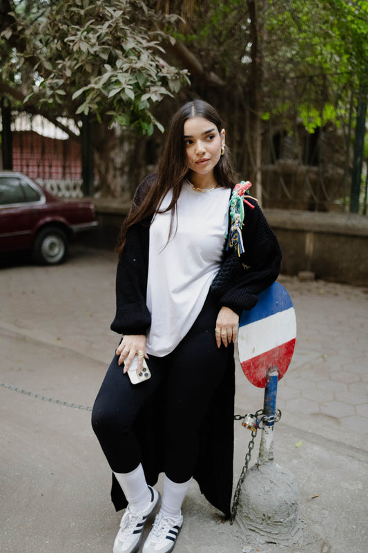 The knit cardigan - in Black