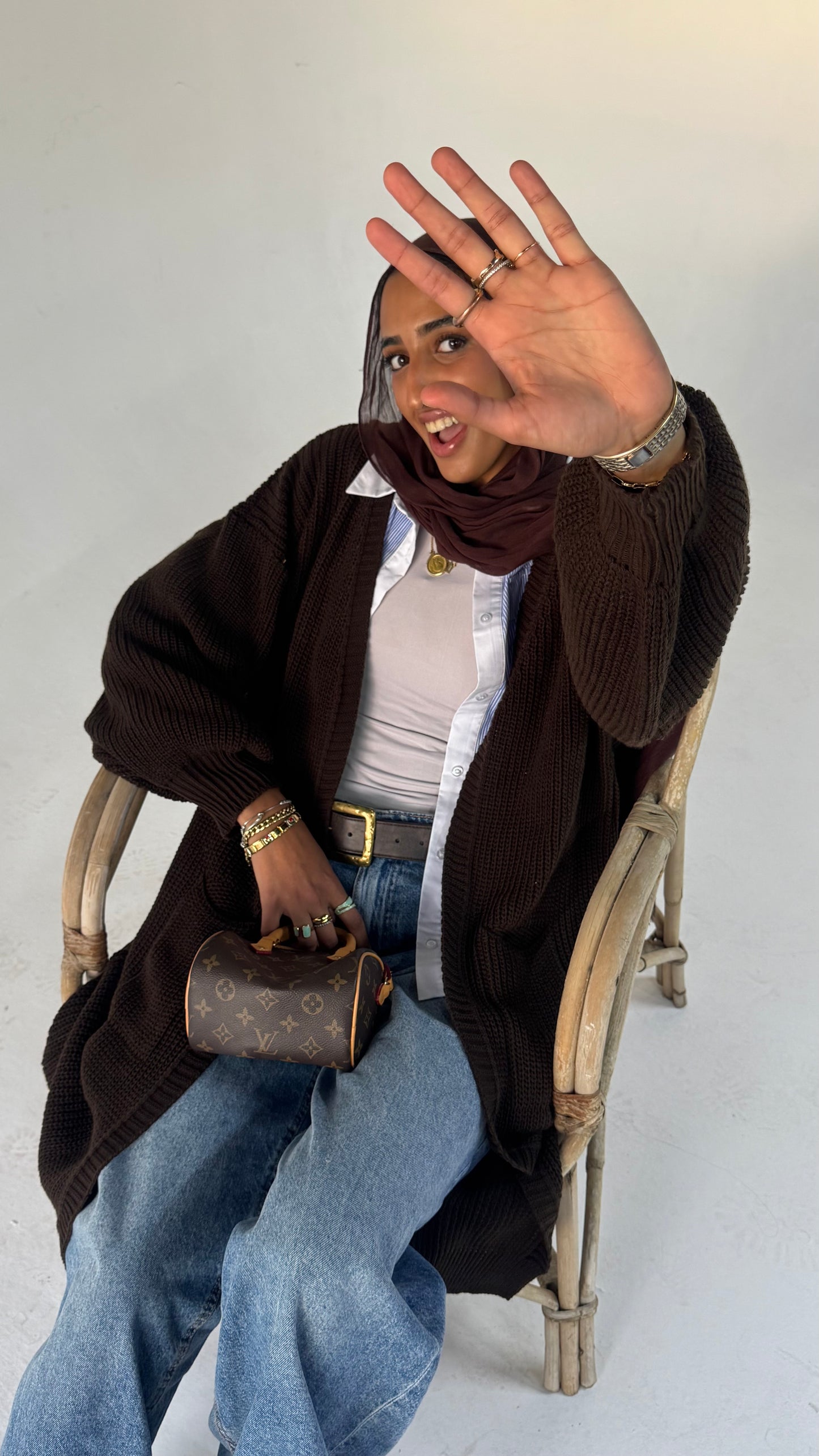 The knit cardigan - in Chocolate